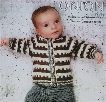 Cardigan til baby-børne med takker - Organic Wool+Nettles